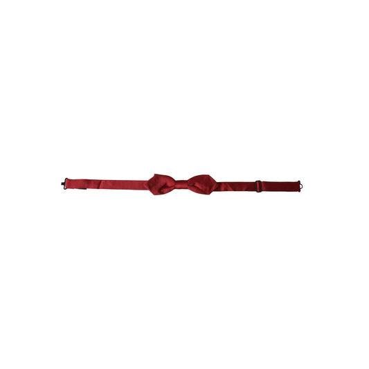 Dolce & Gabbana Red Silk Jacquard Adjustable Neck Men Bow Tie