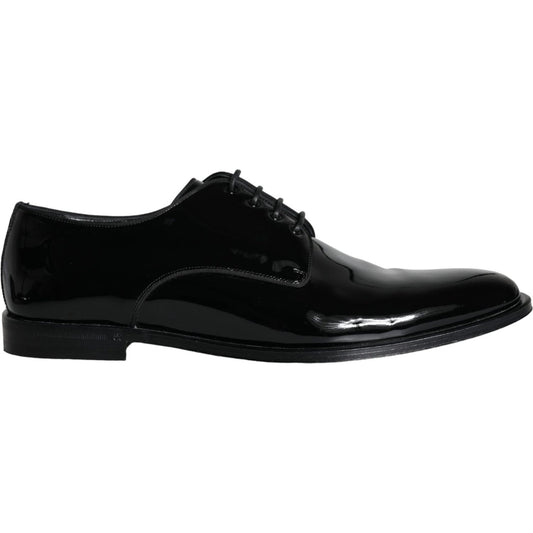 Dolce & Gabbana Black Calfskin Leather Derby Men Dress Shoes Dolce & Gabbana