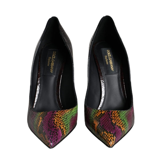 Dolce & Gabbana Multicolor Exotic Leather Heels Pumps Shoes
