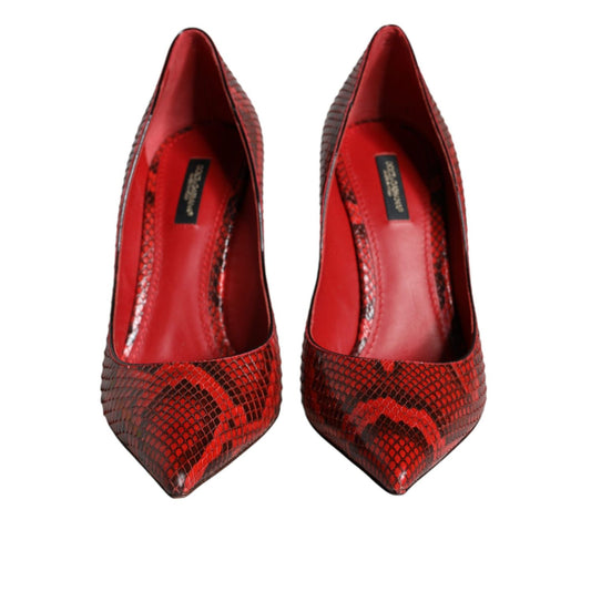 Dolce & Gabbana Red Leather Stiletto High Heels Pumps Shoes