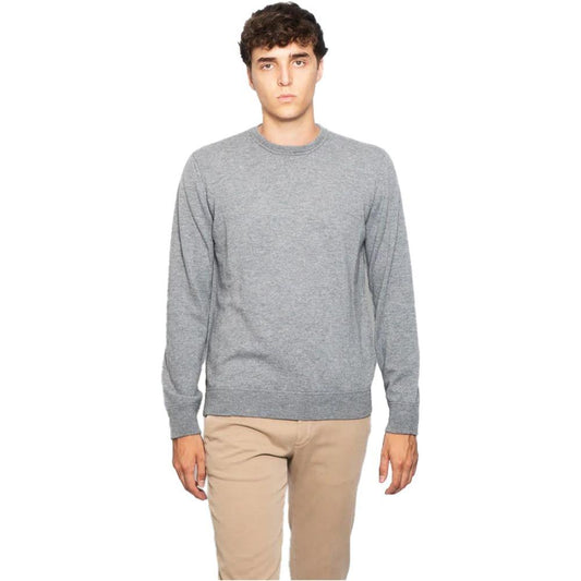 Alpha Studio Gray Wool Mens Crewneck Sweater Alpha Studio