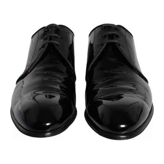 Dolce & Gabbana Black Patent Leather Derby Men Dress Shoes Dolce & Gabbana