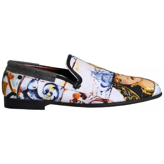 Dolce & Gabbana Multicolor Madonna Majolica Amalfi Men Loafers Shoes Dolce & Gabbana