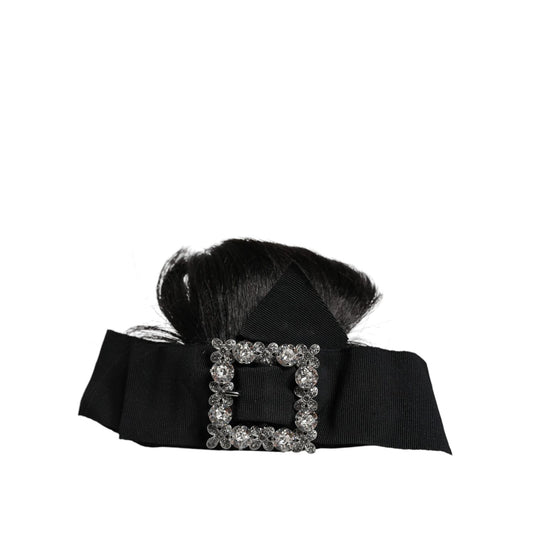 Dolce & Gabbana Black Hair Parrucchiera Crystal Headband Diadem