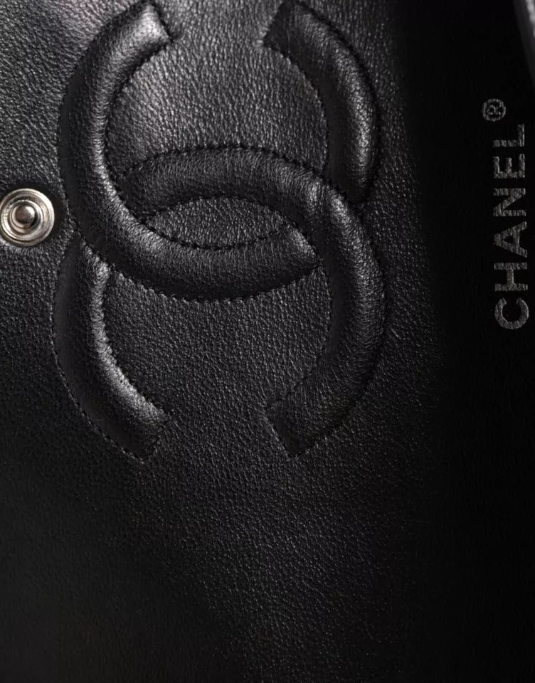 Chanel Black Caviar Medium Classic Double Flap Quilted Shoulder Bag Chanel