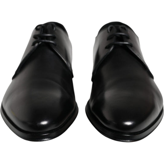 Dolce & Gabbana Black Leather Derby Formal Dress Shoes Dolce & Gabbana