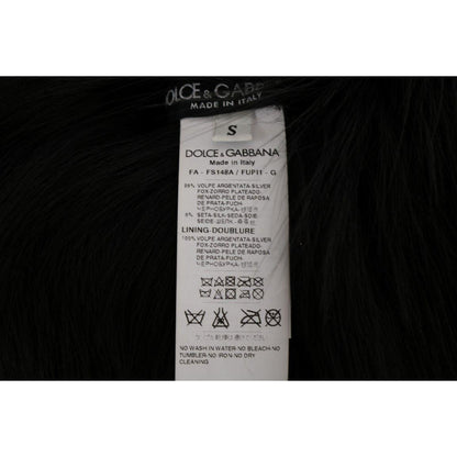 Dolce & Gabbana Black Silver Fox Fur Scarf