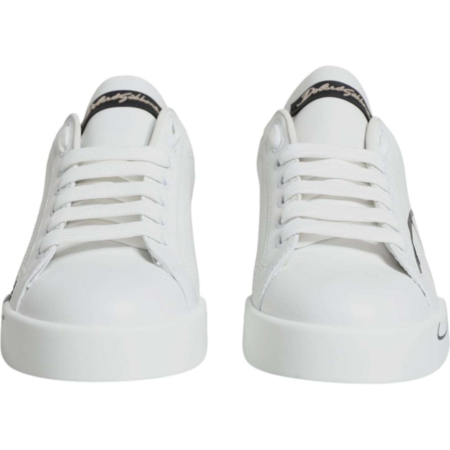 Dolce & Gabbana White Gold Portofino Low Top Sneakers Shoes Dolce & Gabbana