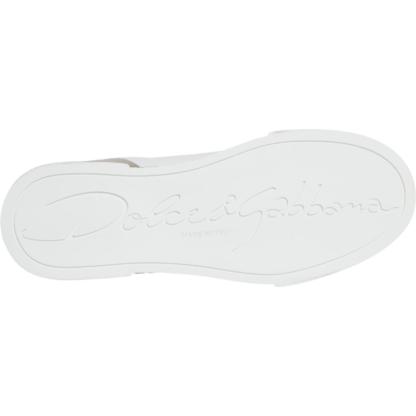 Dolce & Gabbana White Gold Portofino Low Top Sneakers Shoes Dolce & Gabbana