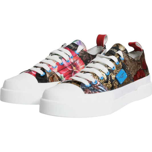 Dolce & Gabbana Multicolor Patchwork Low Top Sneakers Shoes Dolce & Gabbana