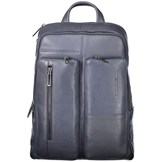 Piquadro Blue Leather Backpack Piquadro