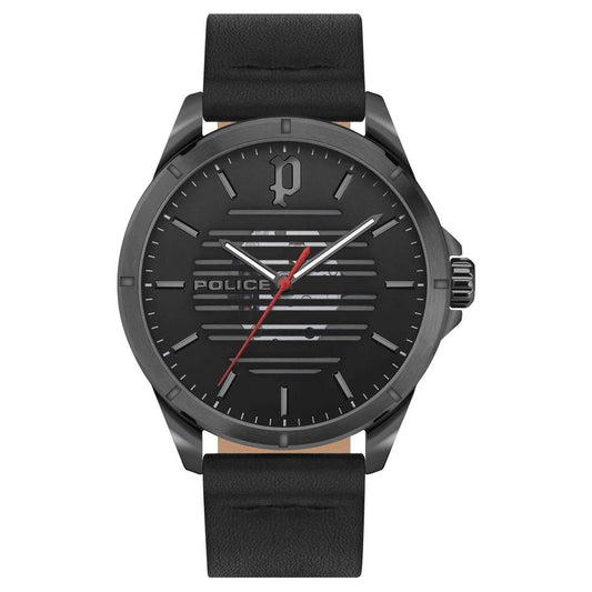 Police Black Leather Watch Police