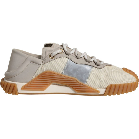 Dolce & Gabbana Beige Lace Up Low Top NS1 Sneakers Shoes Dolce & Gabbana