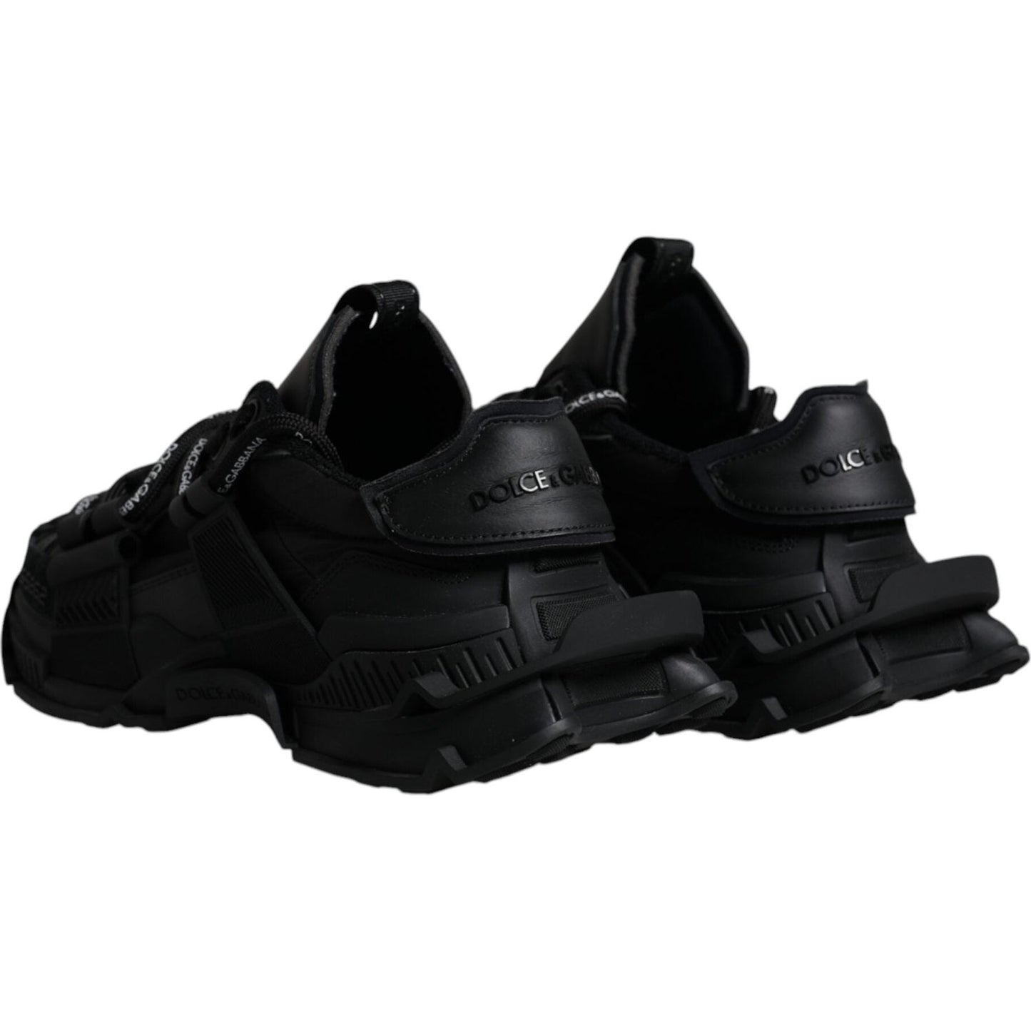 Dolce & Gabbana Black Low Top Space Lace Up Sneakers Shoes Dolce & Gabbana