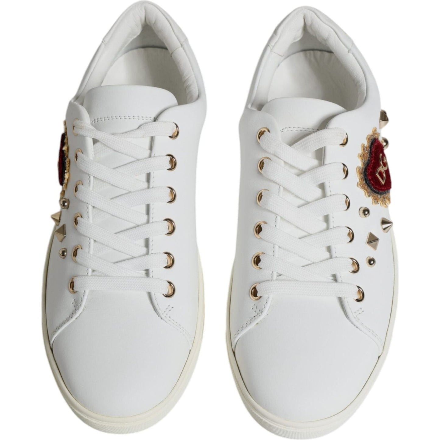 Dolce & Gabbana White Portofino Sacred Heart Sneakers Shoes Dolce & Gabbana