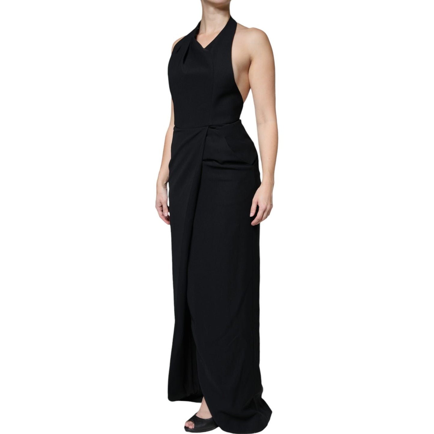 Emporio Armani Black Sleeveless Halter Sheath Long Gown Dress Emporio Armani