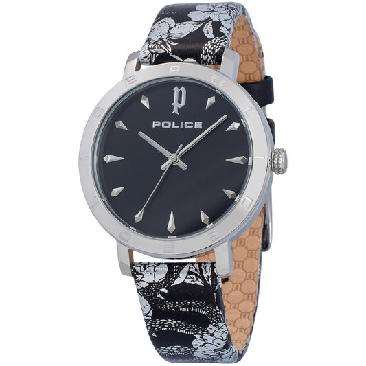 Police Black Leather Watch Police