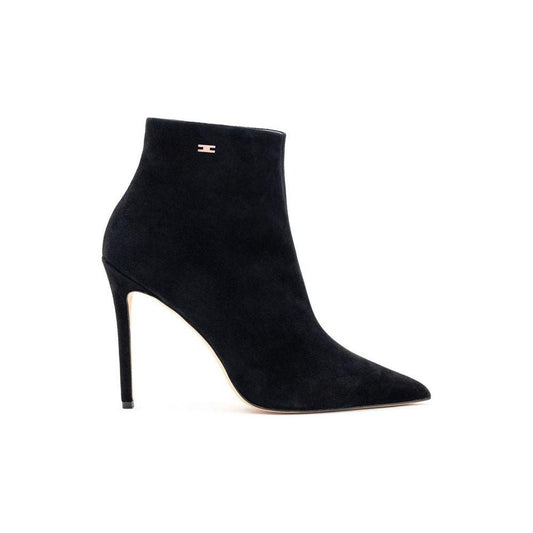 Elisabetta Franchi Black Leather Scamociata Boot Elisabetta Franchi