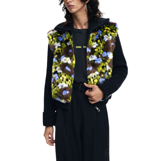 Desigual Black Cotton Jackets & Coat Desigual