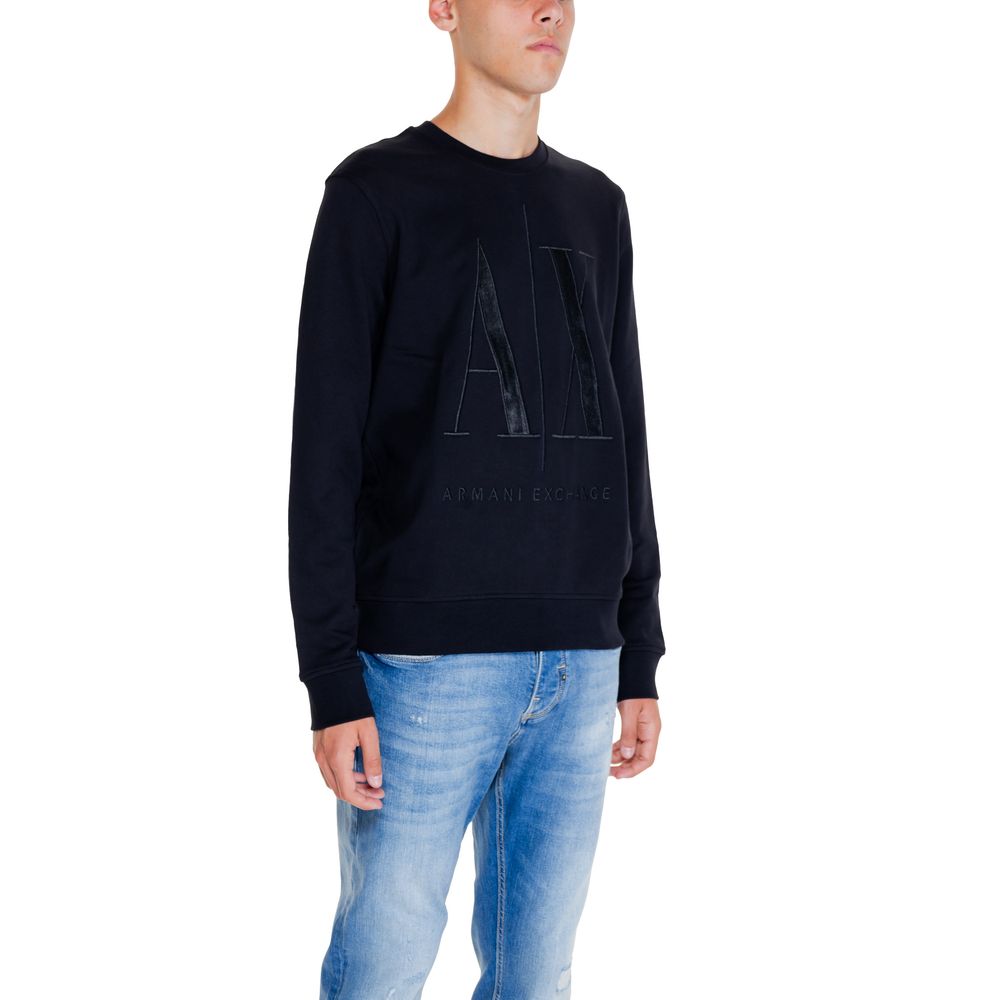 Armani Exchange Black Cotton Sweater Armani Exchange