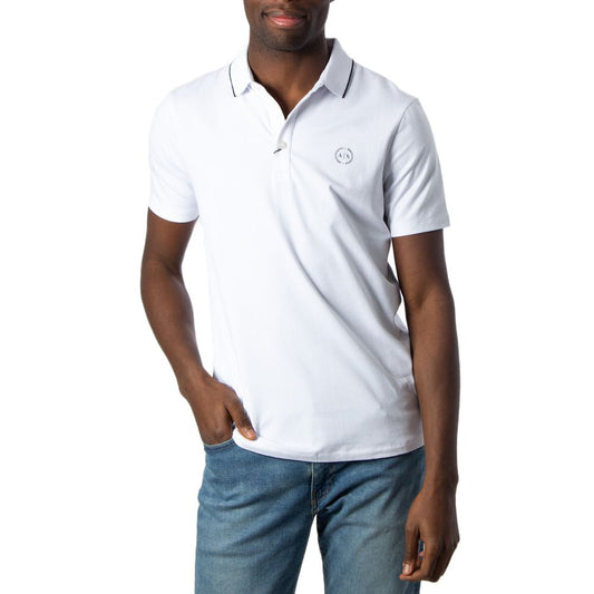 Armani Exchange White Cotton Polo Shirt Armani Exchange