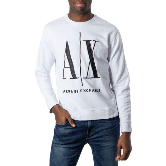 Armani Exchange White Cotton Sweater Armani Exchange