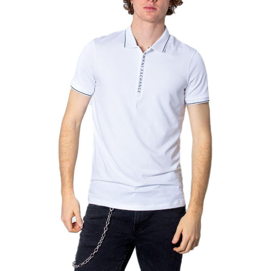 Armani Exchange White Cotton Polo Shirt Armani Exchange