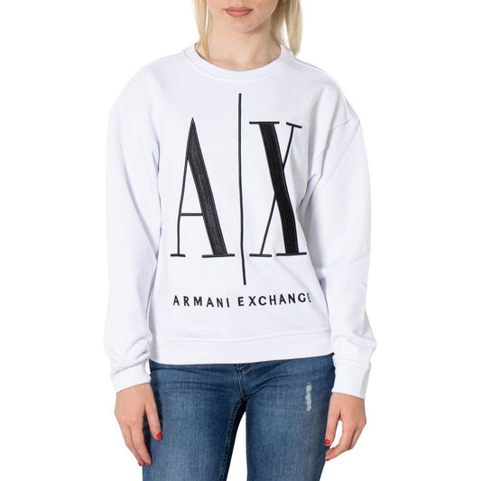 Armani Exchange White Cotton Sweater Armani Exchange