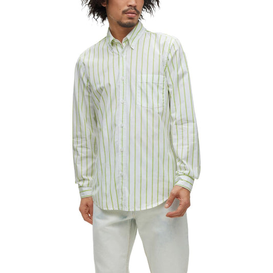 Hugo Boss Green Cotton Shirt Hugo Boss