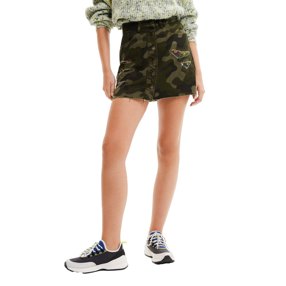 Desigual Army Cotton Skirt Desigual