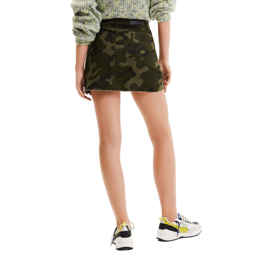 Desigual Army Cotton Skirt Desigual