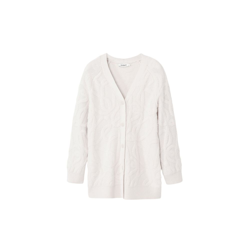 Desigual Cream Acrylic Cardigan Desigual