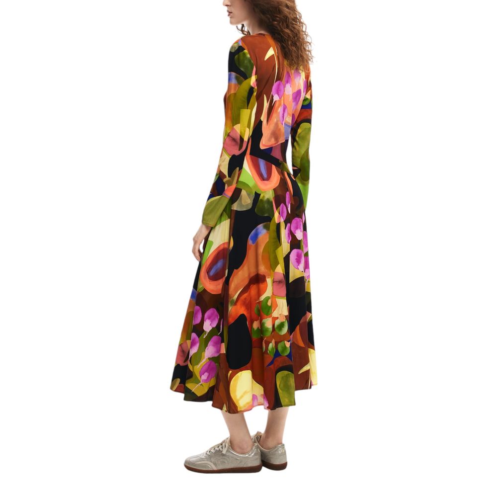 Desigual Gold Viscose Dress Desigual