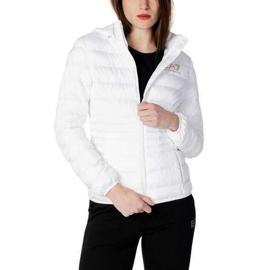 EA7 Emporio Armani White Polyester Jackets & Coat EA7 Emporio Armani