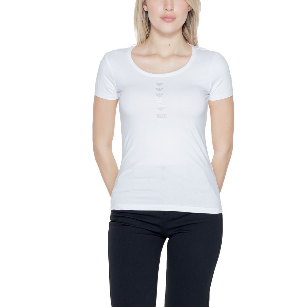 EA7 Emporio Armani White Cotton Tops & T-Shirt EA7 Emporio Armani