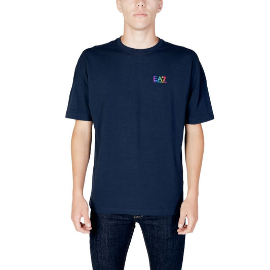 EA7 Emporio Armani Blue Cotton T-Shirt EA7 Emporio Armani