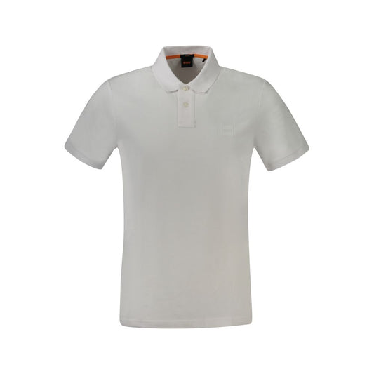 Hugo Boss White Cotton Polo Shirt Hugo Boss