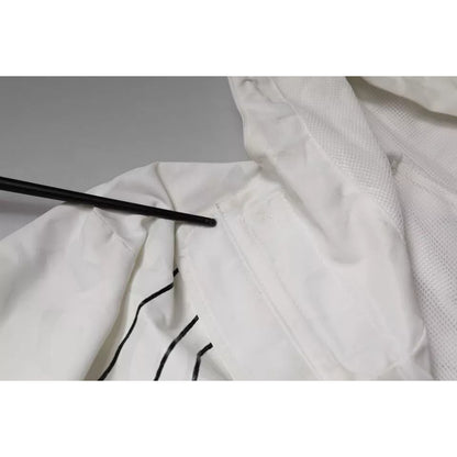 Dolce & Gabbana White Hooded Parka Polyester Trench Coat Jacket