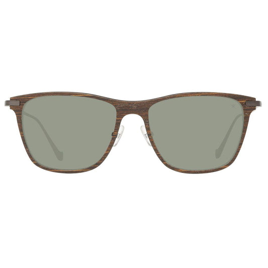 Hackett Brown Wood And Metal Sunglasses