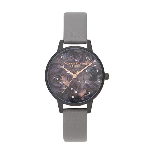 Olivia Burton Gray Synthetic Leather Watch