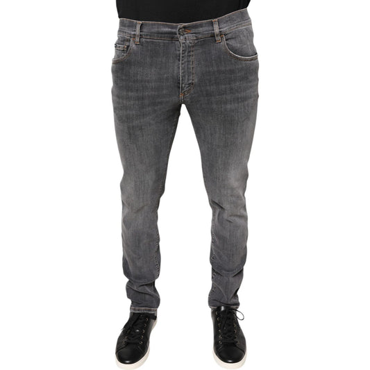 Dolce & Gabbana Dark Gray Cotton Stretch Skinny Denim Jeans PAN75582-48