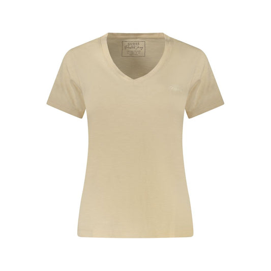 Guess Jeans Beige Cotton Tops & T-Shirt