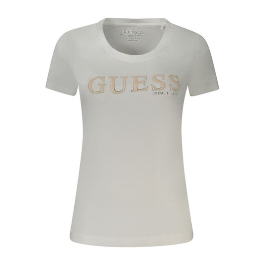 Guess Jeans White Cotton Tops & T-Shirt