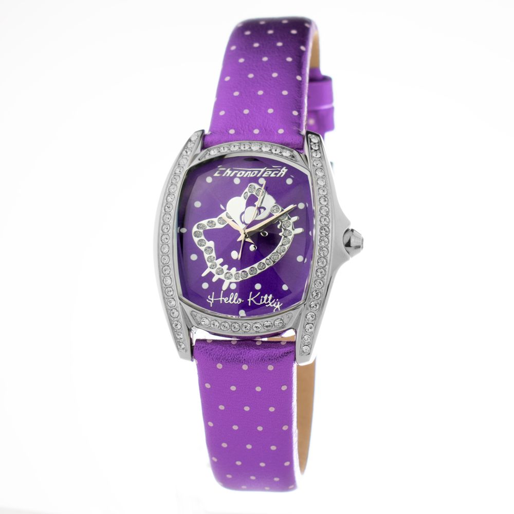 Chronotech Purple Leather Dress Watch