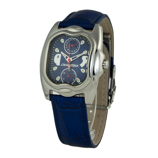 Chronotech Blue Leather Dress Watch