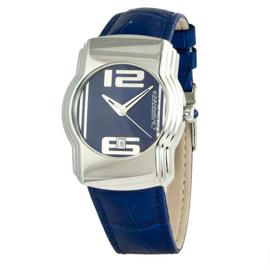 Chronotech Blue Leather Dress Watch