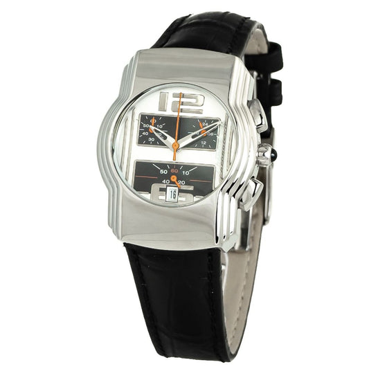 Chronotech Black Leather Dress Watch Chronotech