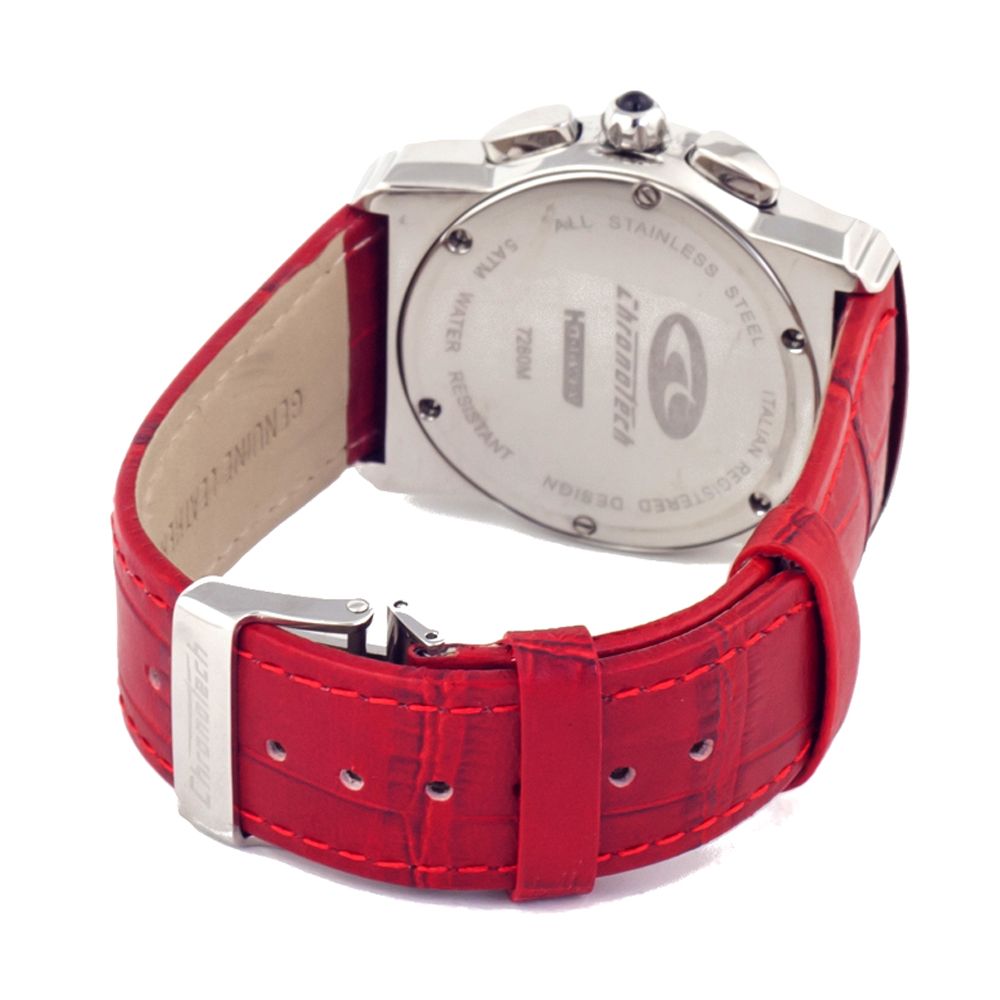 Chronotech Multicolor Leather Dress Watch