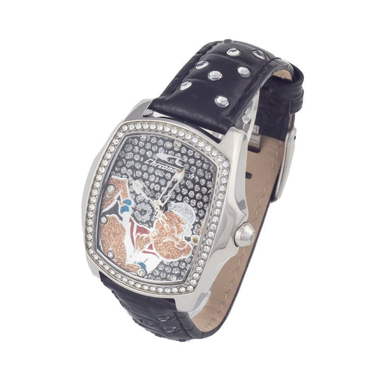 Chronotech Black Leather Dress Watch Chronotech