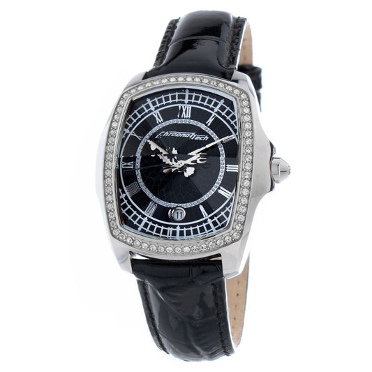 Chronotech Black Leather Dress Watch Chronotech